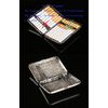 CaLeQi Cigarette Case Holds 16,Glossy Silver (16 Copper Cigarettes case)