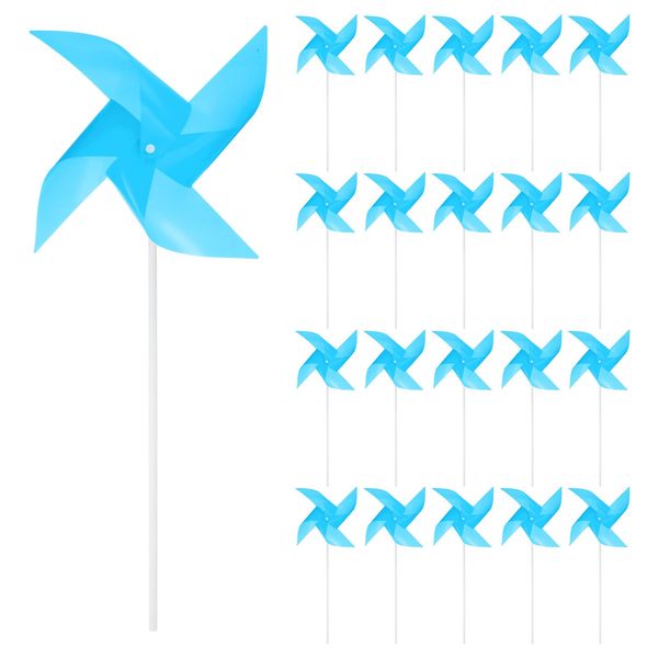 uxcell 50pcs 15" x 7.5" 4-Blade Pinwheel Wind Mill Spinner Windmill Windmill for Yard Garden Windmill Windmill Spinner Wind Resistant Waterproof Bird Guard with Stake Patio Decor Light Blue