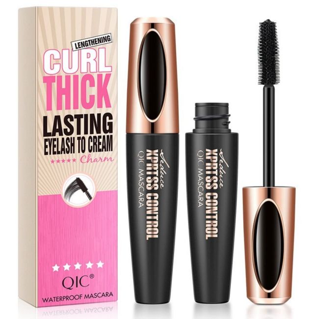 4D Fibre Mascara,Mascara Black Volume and Length Waterproof,Maskara Long Lash Mascara Black,Waterproof Mascara Black,Fibre Lash Mascara Black,Smudge Proof Mascara Lengthening Maskara Black,4Dmascara