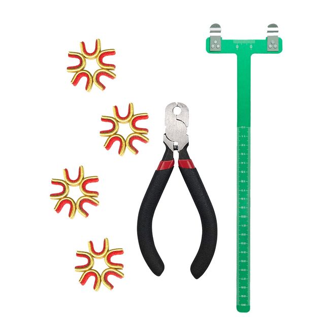 longbowmaker Bogenschießen Nocking Points Nockpunktzange T-förmiges Bogenquadrat Set Bogensehne Zange Bogenzubehör für Compound und Recurve Bogen (Grün)