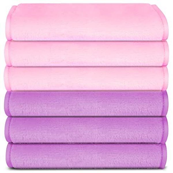 6 Pcs Microfiber Makeup Cloth Reusable Face Towels Makeup Remover Washcloths