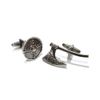 Antique Finish Viking Battle Axe & Shield Cufflinks (x2aj337)