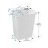 Rok Hardware Plastic Office Home Kitchen Trash Can Garbage Replacement Bin White