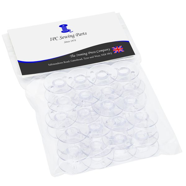 20 Clear Plastic Sewing Machine 15k Bobbins, Fits Most Top Loading Singer Machines