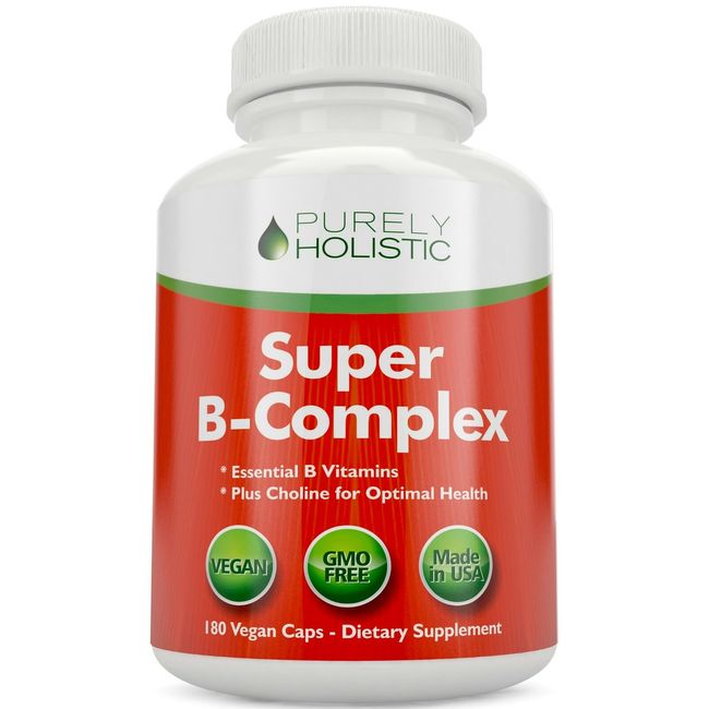 Vitamin B Complex - 8 Super B Vits 180 Capsules with Choline & Inositol US Made