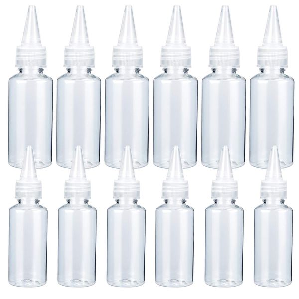 12Pcs Clear Squeeze Condiment Bottles, Irich Plastic Squeeze Dispensing Bottles Suitable Home Restaurant for Ketchup, Mustard, BBQ Sauce, Chilli Sauce and Olive Oil, Etc