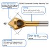 OCGIG 4 Pcs Titanium Coated Countersink Chamfer Tool Deburring Tool Set Metal Wood Drill Bits Set