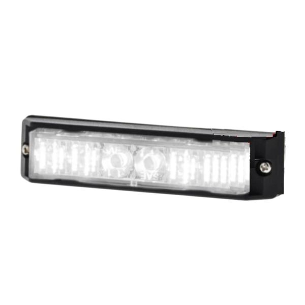 Strobes N' More Mini LED Warning Light - Professional SAE Rated Strobe Lighthead - Waterproof White Emergency Vehicle Light - 21 Flash Patterns