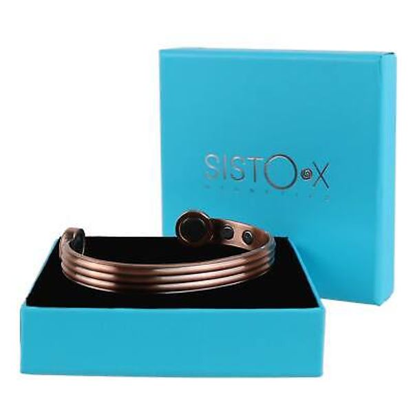 Slim Magnetic Therapy Bangle/Bracelet 6 Magnets Antique Copper Elegant Health...