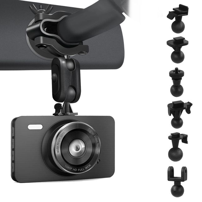 iSportgo S70 Ultimate Dash Camera, Mirror Mount, 360 Degree Rotation, Rearview Mirror Holder Bracket with 6 Different Adapters, Compatible with Anero, Chortau, TOGUARD, APEMAN, AKEEYO, Z-EDGE,