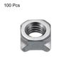 sourcing map Weld Nuts, M8 Square UNC Carbon Steel Machine Screw Gray 100Pcs