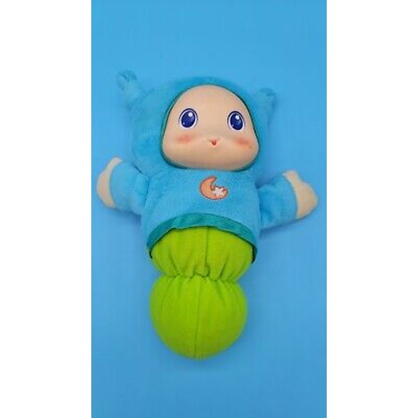 Playskool Hasbro 2011 Blue Lullaby Gloworm Glow Worm Music Toy 9" Plush Moon