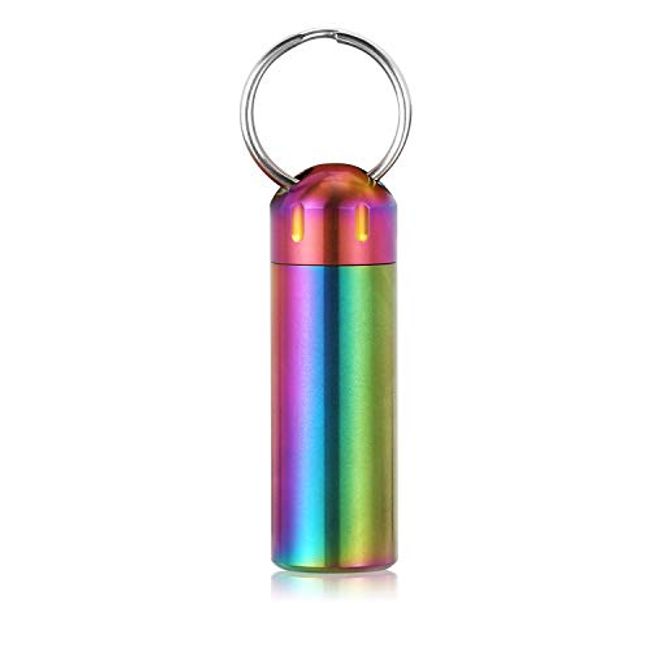 Small Portable Pill case Keychain, Metal Pocket Pill Boxes for