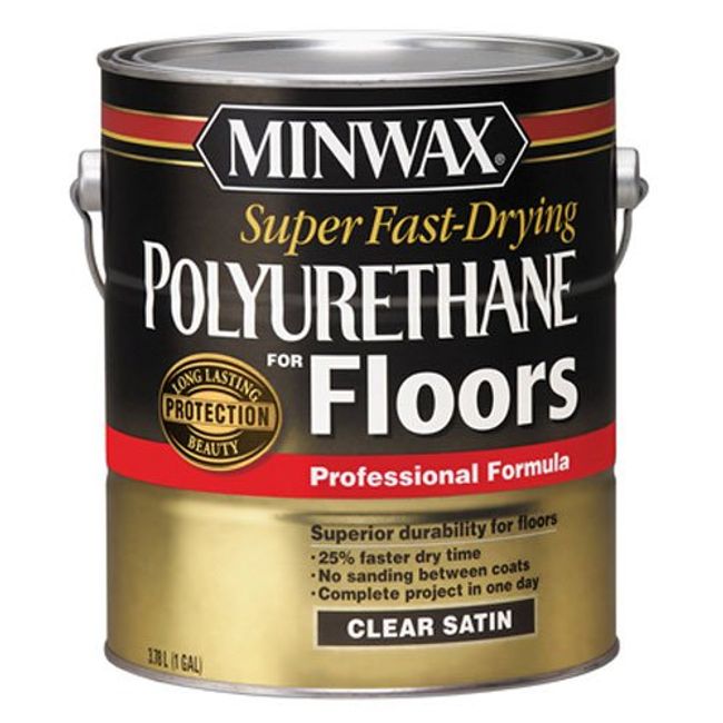 Minwax 13022000 Super Fast-Drying Polyurethane For Floors, 1 gallon, Satin
