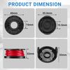 DEKOPRO String Trimmer Replacement Spool Line：12 Pcs 2mm Edger Replacement Spool Compatible, Includes 3 Pcs Spool Covers
