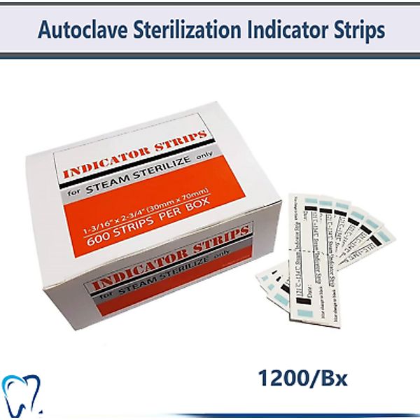 1200/Bx Autoclave Sterilization Indicator Strips for Steam Sterilize 1 3/16” x 2