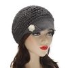 ZLYC Women's Summer Slouchy Crochet Hat Visors Handmade Crochet Hat Visor, Solid Grey