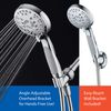AquaSpa High Pressure 6-Setting Luxury Handheld Shower Head with Extra Wall Bracket, Chrome Finish