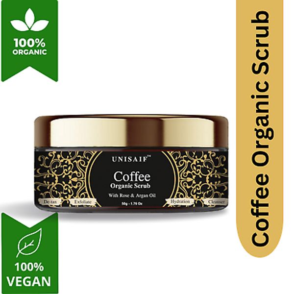 Organic Coffee Scrub With Rose, Argan Oil Exfoliating Facial Scrub (Exp 12-24)