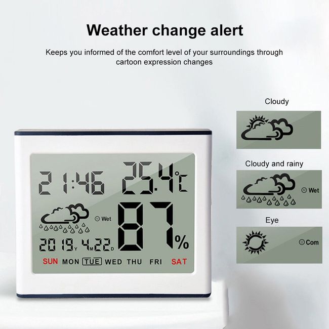 1pc Multifunction Hygrometer, Simple ABS Desk Stand Indoor