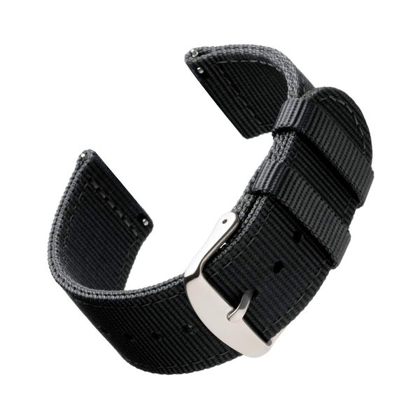 Archer Watch Straps - Premium-Uhrenarmbänder aus Nylon mit Schnellverschluss (Schwarz, 20mm)