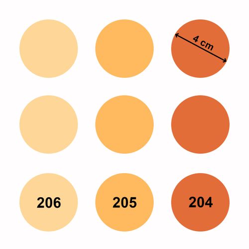 KROPP Pack of 9 Self Adhesive Colour Films for LED Lamps, 4cm Circle Cut, 3 Tones Warm White Colour Filters for Colour Correction, Daylight to Incandescent Light