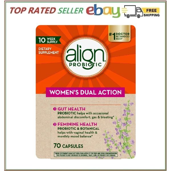 align Women's Dual Action Probiotic Supplement, 70 Capsules 10 WEEK SUPPLY