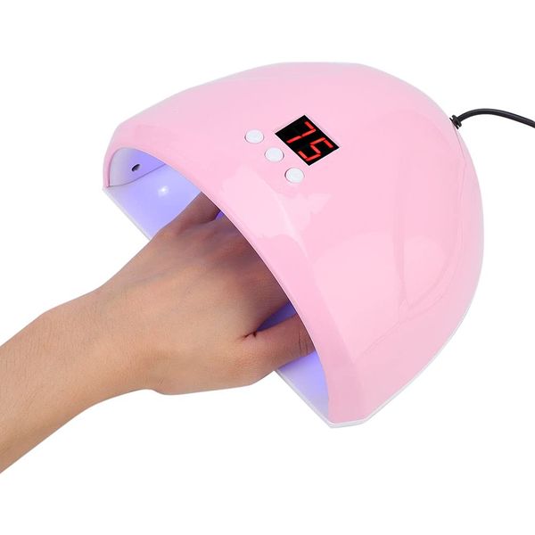 Generic UV Nail Lamp, Nail Dryer for Regular Polish, 36W Intelligent LED UV Gel Nail Polish Dryer, Pink