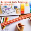Biaungdo Architectural Scale Ruler, 12 Inch Solid Aluminum Triangular Drafting Tool, Laser-Etched Architect Scales Ruler for Architects Students Draftsman Engineers, Golden