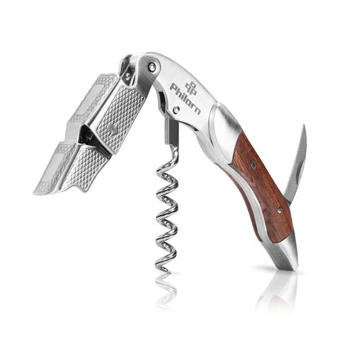 Philorn Professional Wine Opener Corkscrew Bottle Opener Beer Opener Foil Cutter All-in-one Stainless Steel Cap Opener with Rosewood Handle Best Choice of Housewives Sommeliers Waiters and Bartenders