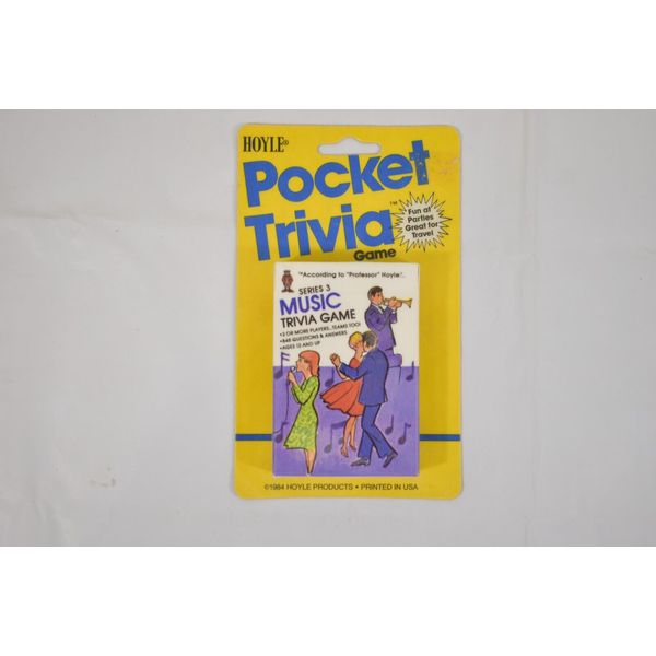 Vintage 1984 Hoyle Pocket Trivia Music Series 3 Card Game New Sealed