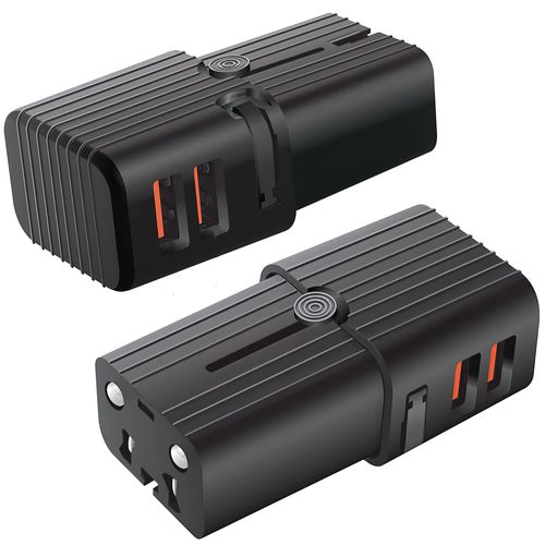 Dual Universal USB Adapter Works for ZTE Blade Vantage for Worldwide Power and Travel Between US/EU/CN/AUS/NZ/UK