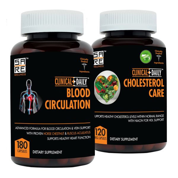 CLINICAL DAILY Blood Circulation + Cholesterol Lowering Supplement 60 Day Bundle
