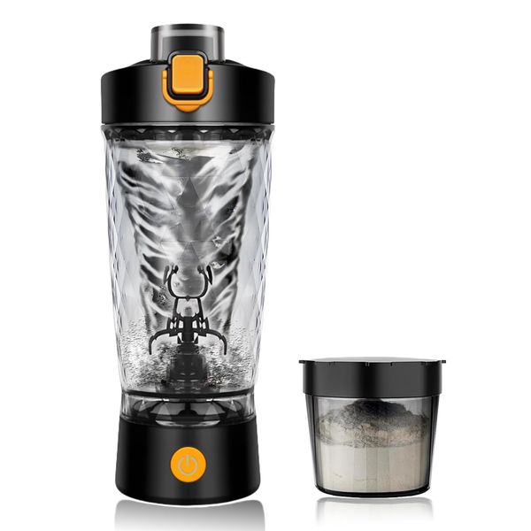 flintronic Bottiglia per Shaker per Proteine, 650 ml Shaker per Proteine Elettrico, Tazze Shaker Ricaricabili USB, Protein Shaker Bottle con Vano Portaoggetti, Senza BPA, per Frullati Proteici