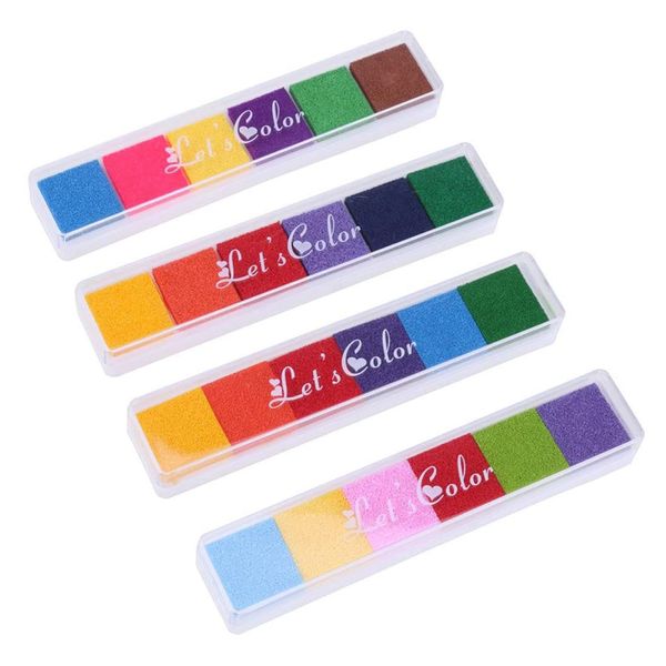 4 Stück Lomofila 24 Farben Stempelkissen-Set - Finger-Rainbow-Tintenkissen Für Gummistempel, Diy Scrapbooking Und Karten-Dekoration (4 Packungen)