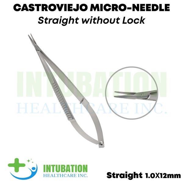 New Premium Castroviejo Micro Needle Holder Straight Surgical Dental Instruments