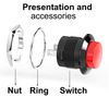 RUNCCI-YUN 16mm Push Button Switch ON/OFF Momentary Button Power Switch,round push button switch,push button switch 12v (10Pcs)， with pre-Wired