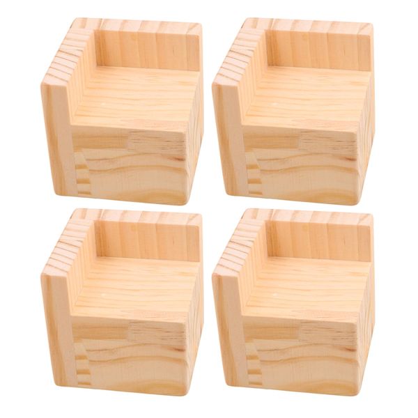 7.5x7.5x7.3cm Desk Extender Wood Bed Desk Riser Lifter Table Furniture Feet Lift Storage Set of 4