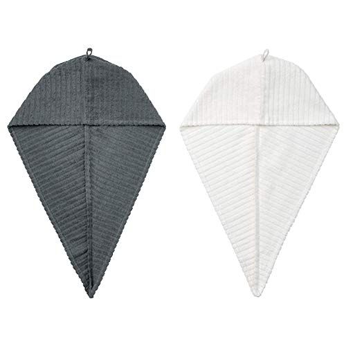 Ikea Tratten Hair Towel wrap Dark Gray White 904.771.25