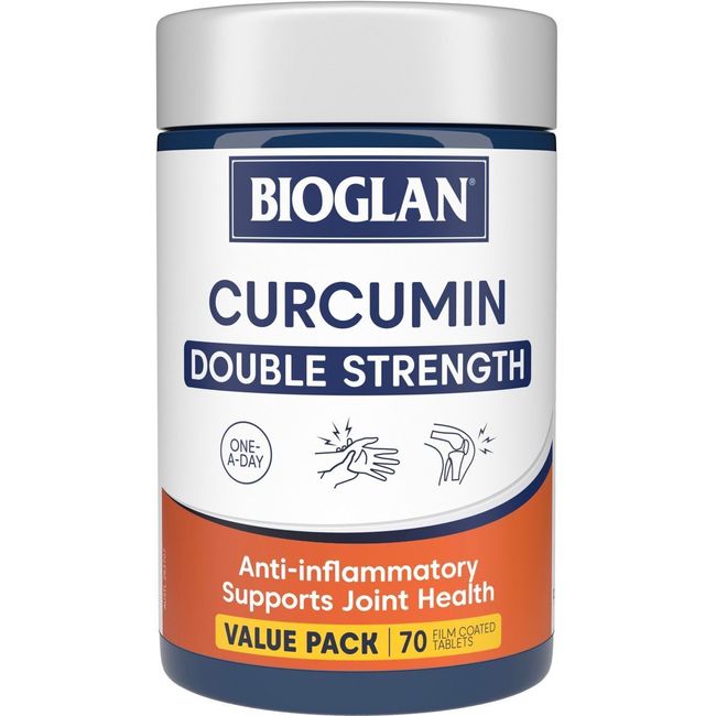 Bioglan Curcumin Double Strength 1200mg 70 Tabs x 3 Pack