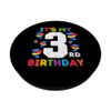3 Year Old Blocks Building Master Builder 3rd Birthday Boy PopSockets Adhesive PopGrip