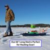 Flexible Flyer Winter Trek Large Pull Sled for Adults. Plastic Toboggan for Snow Sledding, Ice Fishing, Work, Blue, 66 x 20 x 6 inches