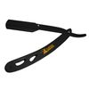 Classic Samurai CS-102 Matte Black Folding Straight Razor, Shavette with 100 Count Single Edge Razor Blades (Black)