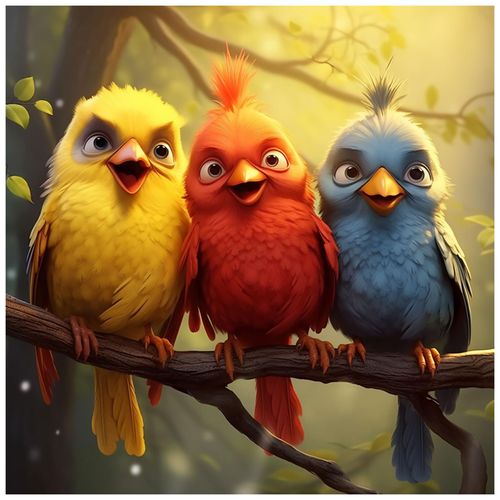 Sanjee Diamond Painting Kits for Adults, 5D DIY Birds Diamond Art Kits for Beginners, Round Full Drill Diamond Dots Paintings Diamond Painting for Home Wall Decoration Gift, 12x12inch