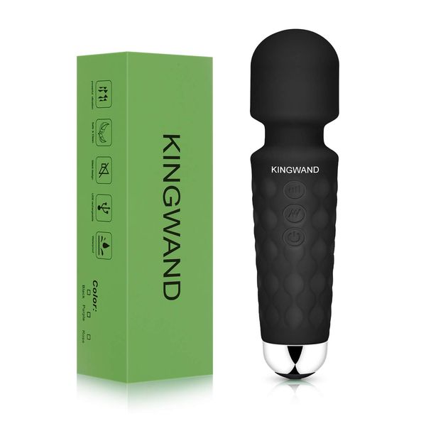 KINGWAND Cordless Handheld Back Massager-Rechargeable Mini Massager, Deep Tissue Massager, Used for Shoulder, Waist, Back Pain Relief, Portable Stick Massager, Full Body Massage.