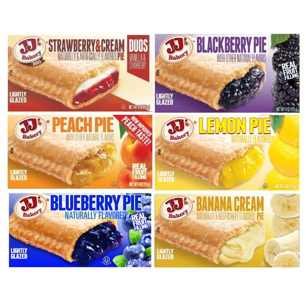 JJ's Bakery Fruit Pie Variety Pack | 6 Flavors | 6 Pack