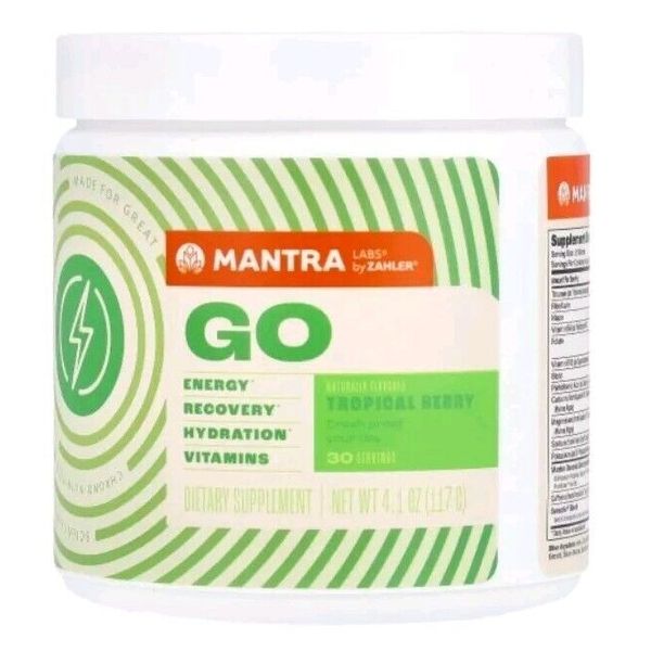 Zahler Mantra GO Recovery & Hydration Supplement Tropical Berry Drink 30 Scoops