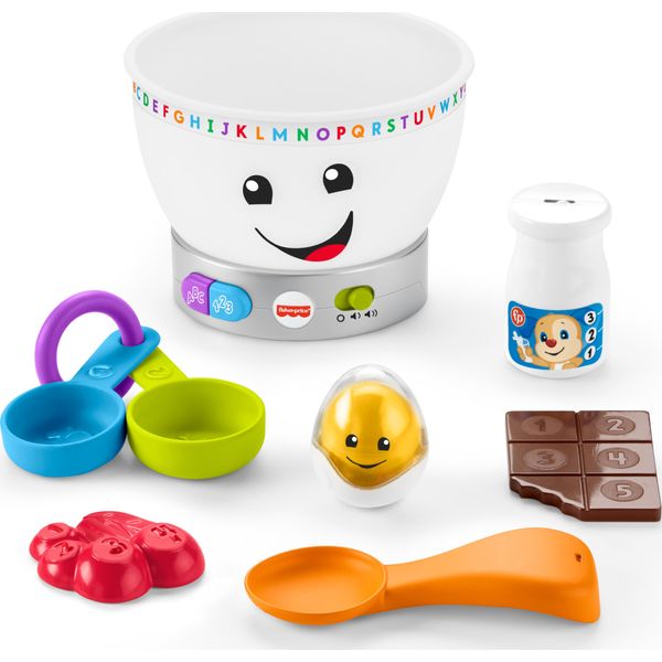 Fisher-Price Baby Learning Toy Laugh & Learn Magic Color Mixing Bowl with Pretend Food Music & Lights for Ages 6+ Months