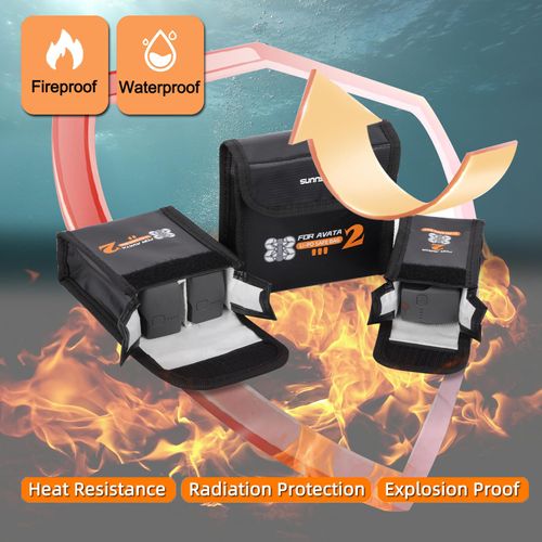 Sinyutia for DJI Avata 2 Lipo Battery Safe Bag, Avata2 Drone Battery Storage Bag, Fireproof & Explosion-Proof Safe Transport Protective Case For DJI Avata2 Accessory (For 3pcs Batteries)