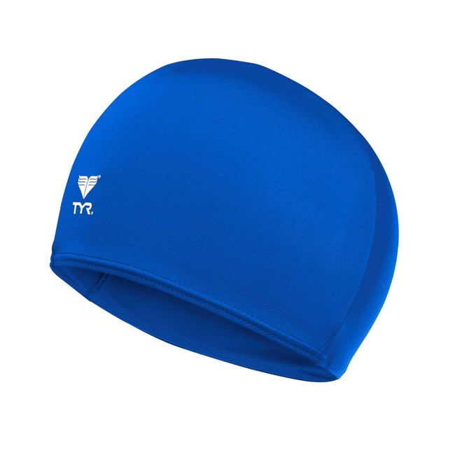 TYR Adult Lycra Fiber Swim Cap, Royal